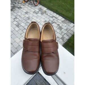 Hotter Comfort Concept Shoes US 7.5 Women Hook Loop Brown Leather England Sugar
